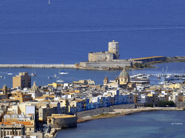 Stampa su tela o carta fineart artistica di Trapani con i due mari