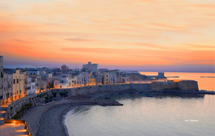Fotografia da stampare su tela di Trapani a tramonto