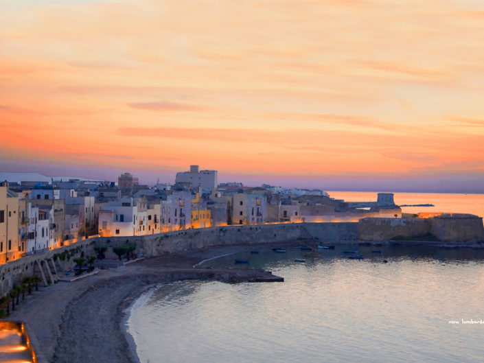 Fotografia da stampare su tela di Trapani a tramonto